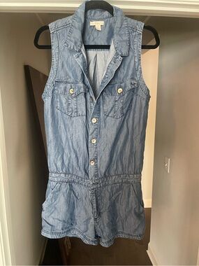 True Religion Light Blue Denim Sleeveless One-Piece Romper